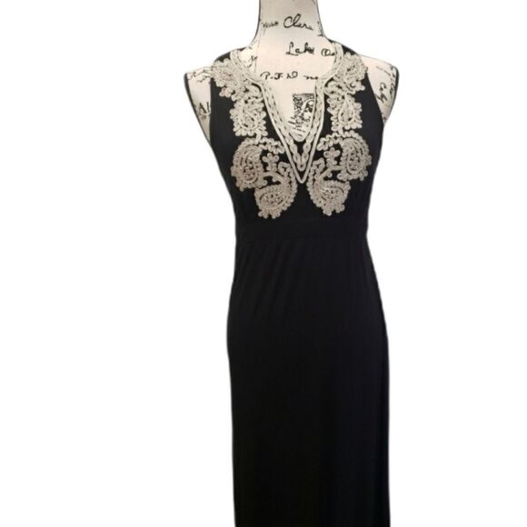 Black Maxi With Embroidery Detail - Picture 1 of 4